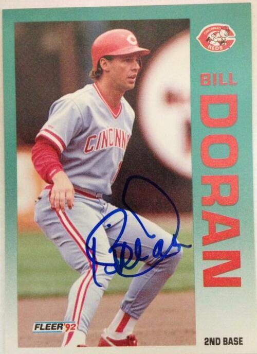Bill Doran Signed 1992 Fleer Baseball Card - Cincinnati Reds - PastPros
