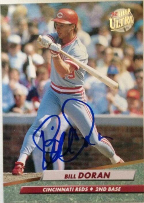 Bill Doran Signed 1992 Fleer Ultra Baseball Card - Cincinnati Reds - PastPros