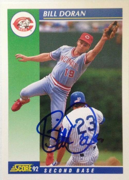 Bill Doran Signed 1992 Score Baseball Card - Cincinnati Reds - PastPros