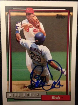 Bill Doran Signed 1992 Topps Baseball Card - Cincinnati Reds - PastPros
