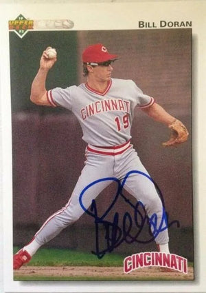 Bill Doran Signed 1992 Upper Deck Baseball Card - Cincinnati Reds