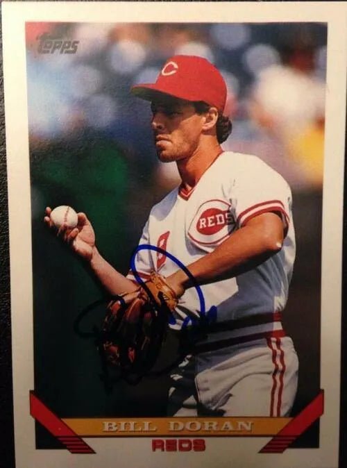 Bill Doran Signed 1993 Topps Baseball Card - Cincinnati Reds
