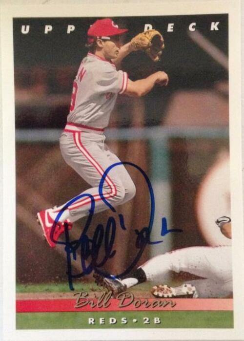 Bill Doran Signed 1993 Upper Deck Baseball Card - Cincinnati Reds - PastPros
