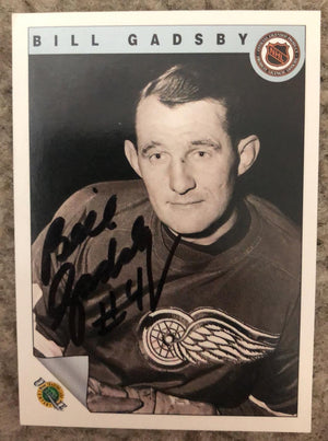 Bill Gadsby Signed 1991-92 Ultimate Hockey Card - Detroit Red Wings - PastPros