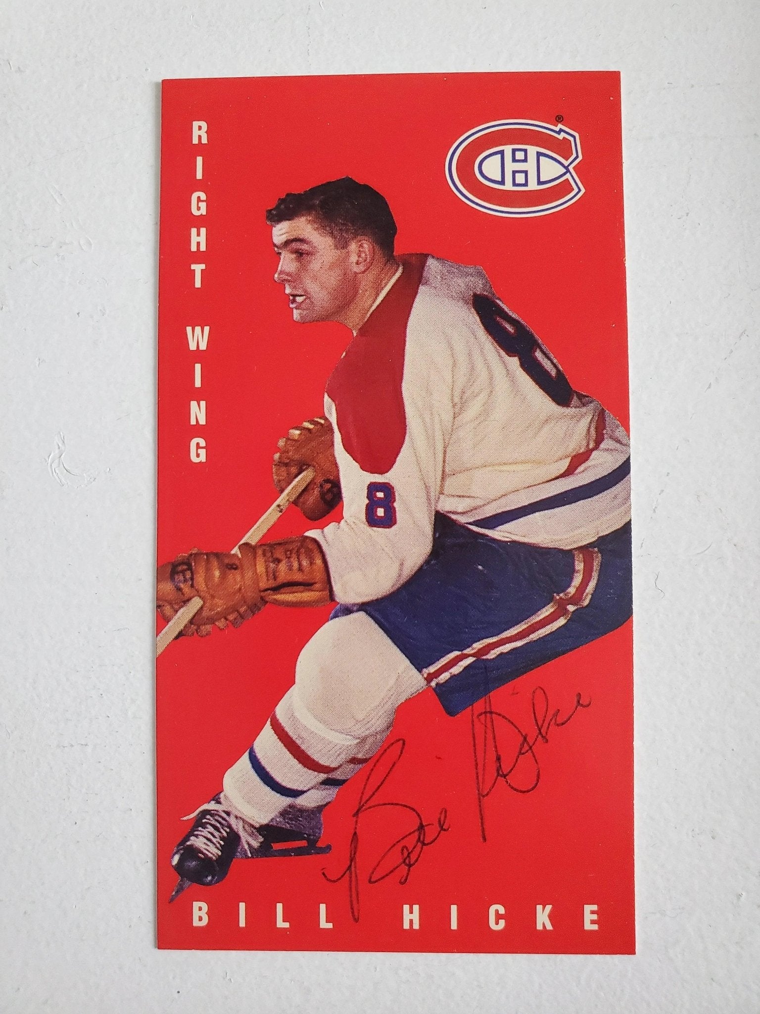 Bill Hicke Signed 1994-95 Parkhurst Tall Boys Hockey Card - Montreal Canadiens