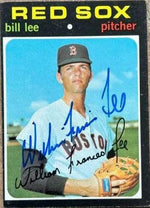 Bill Lee Signed 1971 Topps Baseball Card - Boston Red Sox