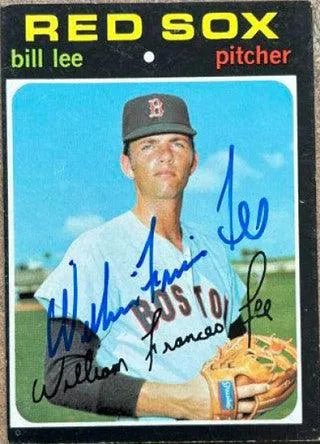 Bill Lee Signed 1971 Topps Baseball Card - Boston Red Sox