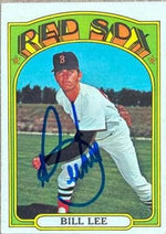 Bill Lee Signed 1972 Topps Baseball Card - Boston Red Sox