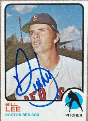 Bill Lee Signed 1973 Topps Baseball Card - Boston Red Sox