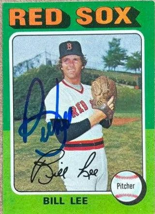 Bill Lee Signed 1975 Topps Baseball Card - Boston Red Sox