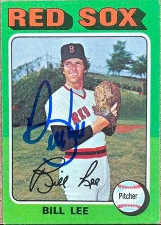 Bill Lee Signed 1975 Topps Mini Baseball Card - Boston Red Sox