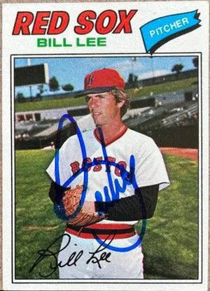 Bill Lee Signed 1977 Topps Baseball Card - Boston Red Sox