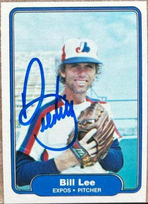 Bill Lee Signed 1982 Fleer Baseball Card - Montreal Expos - PastPros