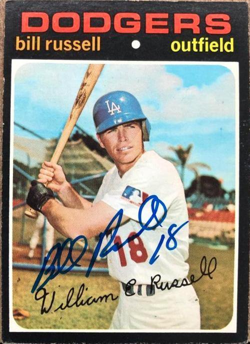 Bill Russell Signed 1971 Topps Baseball Card - Los Angeles Dodgers - PastPros