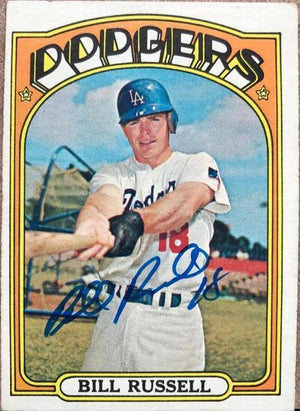 Bill Russell Signed 1972 Topps Baseball Card - Los Angeles Dodgers - PastPros