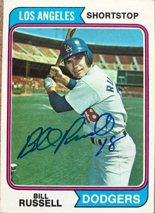 Bill Russell Signed 1974 Topps Baseball Card - Los Angeles Dodgers - PastPros