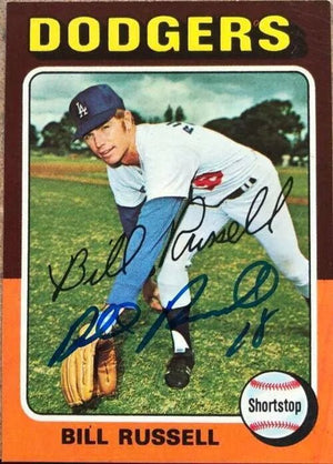 Bill Russell Signed 1975 Topps Baseball Card - Los Angeles Dodgers