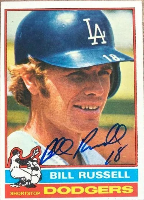 Bill Russell Signed 1976 Topps Baseball Card - Los Angeles Dodgers