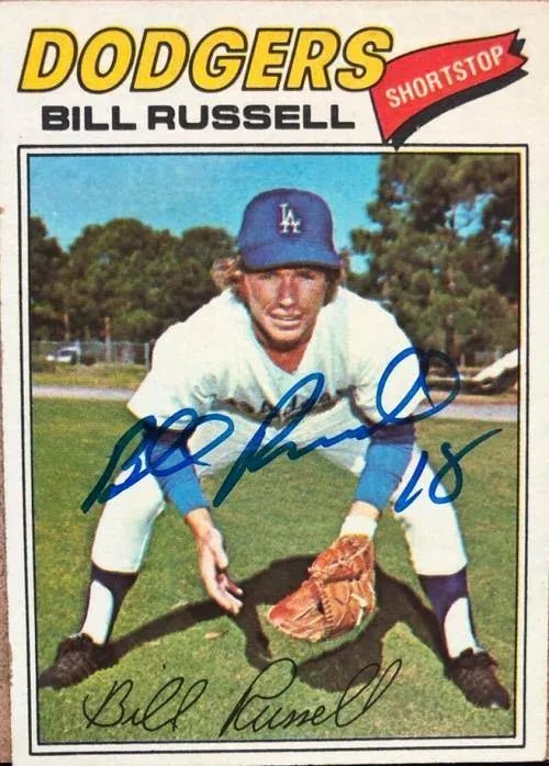 Bill Russell Signed 1977 Topps Baseball Card - Los Angeles Dodgers