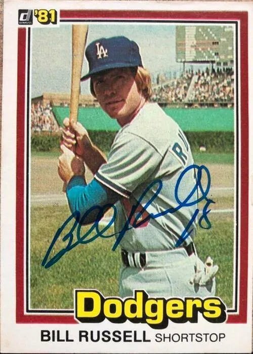 Bill Russell Signed 1981 Donruss Baseball Card - Los Angeles Dodgers