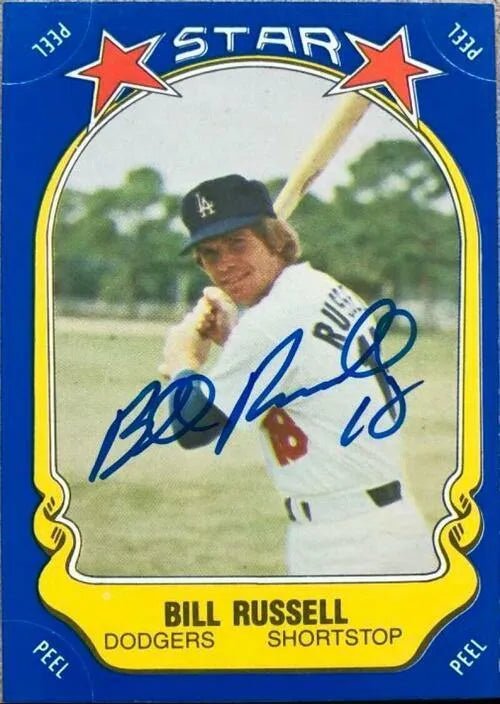 Bill Russell Signed 1981 Fleer Star Stickers Baseball Card - Los Angeles Dodgers