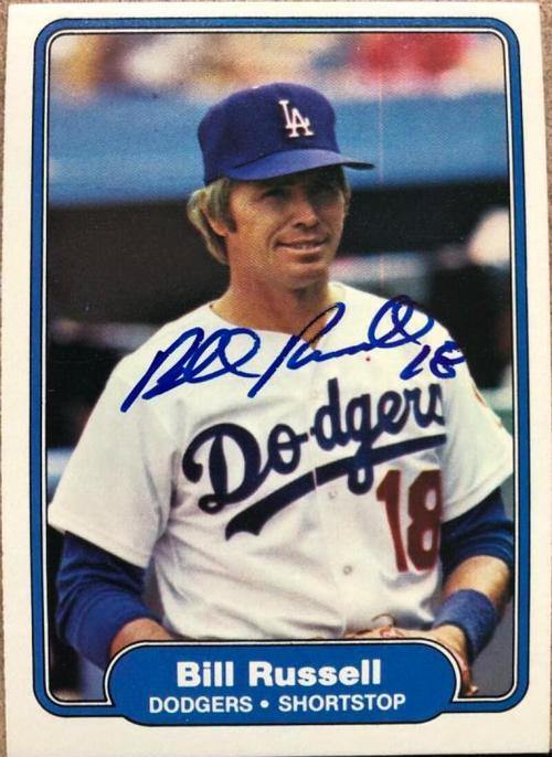 Bill Russell Signed 1982 Fleer Baseball Card - Los Angeles Dodgers - PastPros