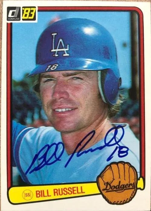 Bill Russell Signed 1983 Donruss Baseball Card - Los Angeles Dodgers