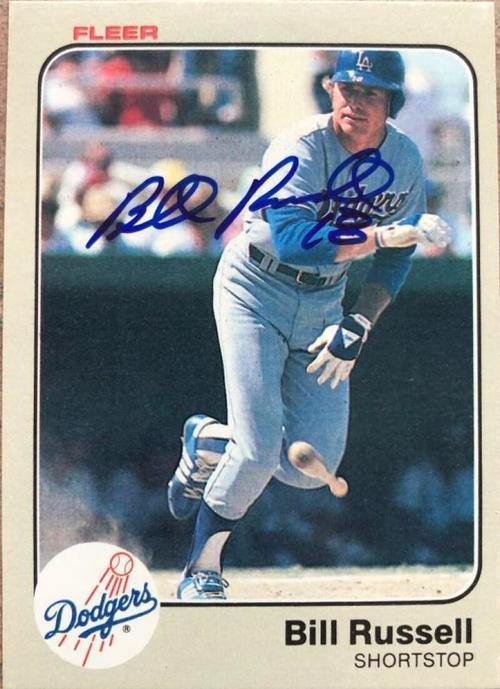 Bill Russell Signed 1983 Fleer Baseball Card - Los Angeles Dodgers - PastPros