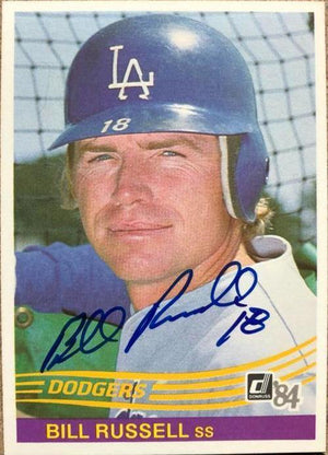 Bill Russell Signed 1984 Donruss Baseball Card - Los Angeles Dodgers - PastPros