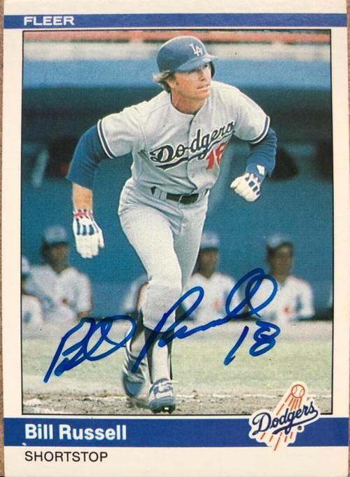 Bill Russell Signed 1984 Fleer Baseball Card - Los Angeles Dodgers - PastPros