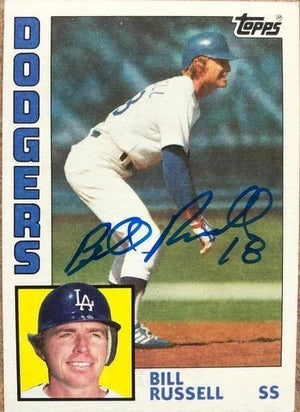 Bill Russell Signed 1984 Topps Baseball Card - Los Angeles Dodgers