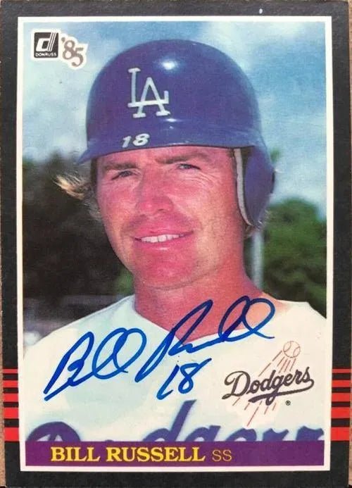 Bill Russell Signed 1985 Donruss Baseball Card - Los Angeles Dodgers