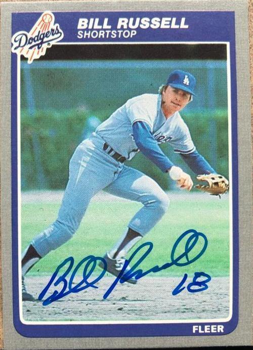 Bill Russell Signed 1985 Fleer Baseball Card - Los Angeles Dodgers - PastPros