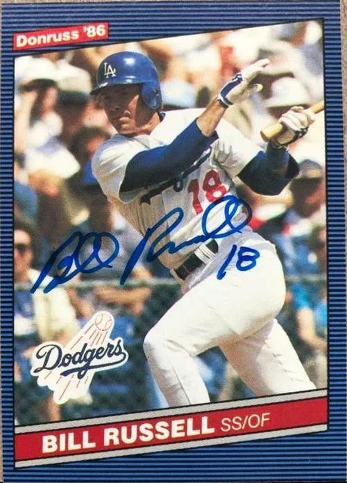 Bill Russell Signed 1986 Donruss Baseball Card - Los Angeles Dodgers
