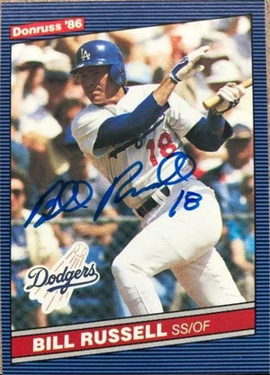 Bill Russell Signed 1986 Donruss Baseball Card - Los Angeles Dodgers