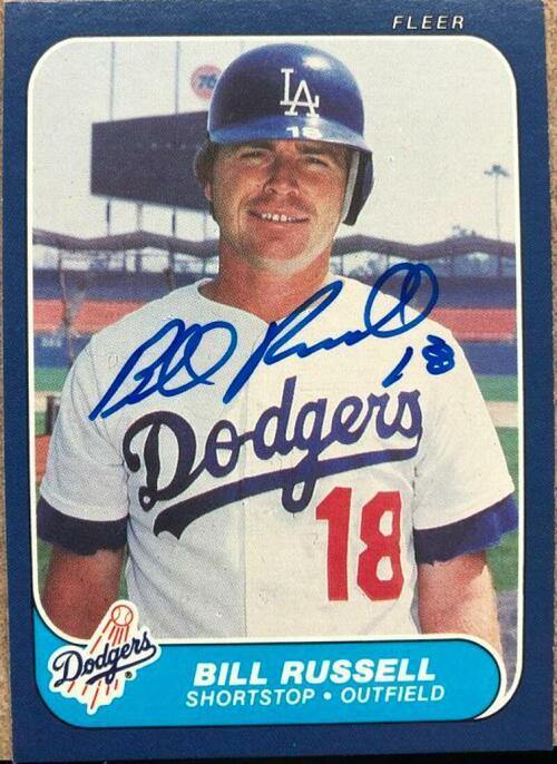 Bill Russell Signed 1986 Fleer Baseball Card - Los Angeles Dodgers - PastPros