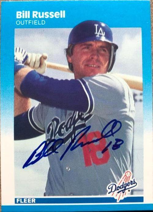 Bill Russell Signed 1987 Fleer Baseball Card - Los Angeles Dodgers - PastPros