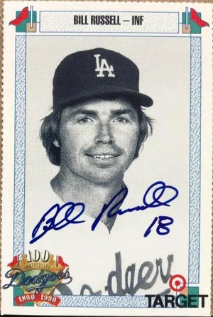 Bill Russell Signed 1991 Target Baseball Card - Los Angeles Dodgers