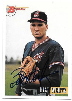 Bill Wertz Signed 1993 Bowman Baseball Card - Cleveland Indians
