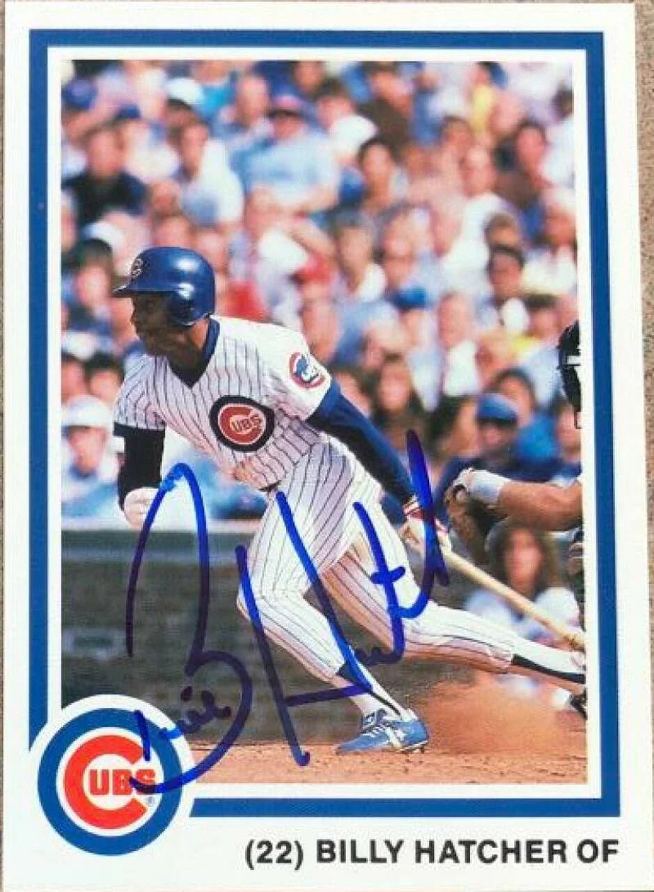 Billy Hatcher Signed 1985 7UP Baseball Card - Chicago Cubs