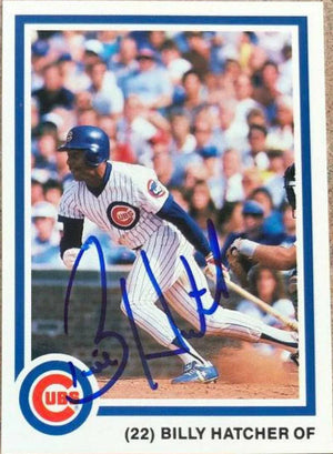 Billy Hatcher Signed 1985 7UP Baseball Card - Chicago Cubs