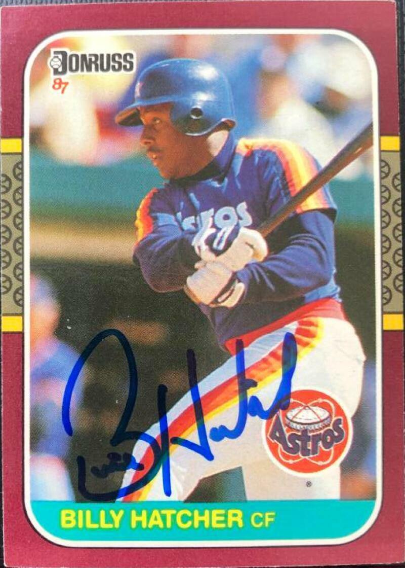 Billy Hatcher Signed 1987 Donruss Opening Day Baseball Card - Houston Astros - PastPros