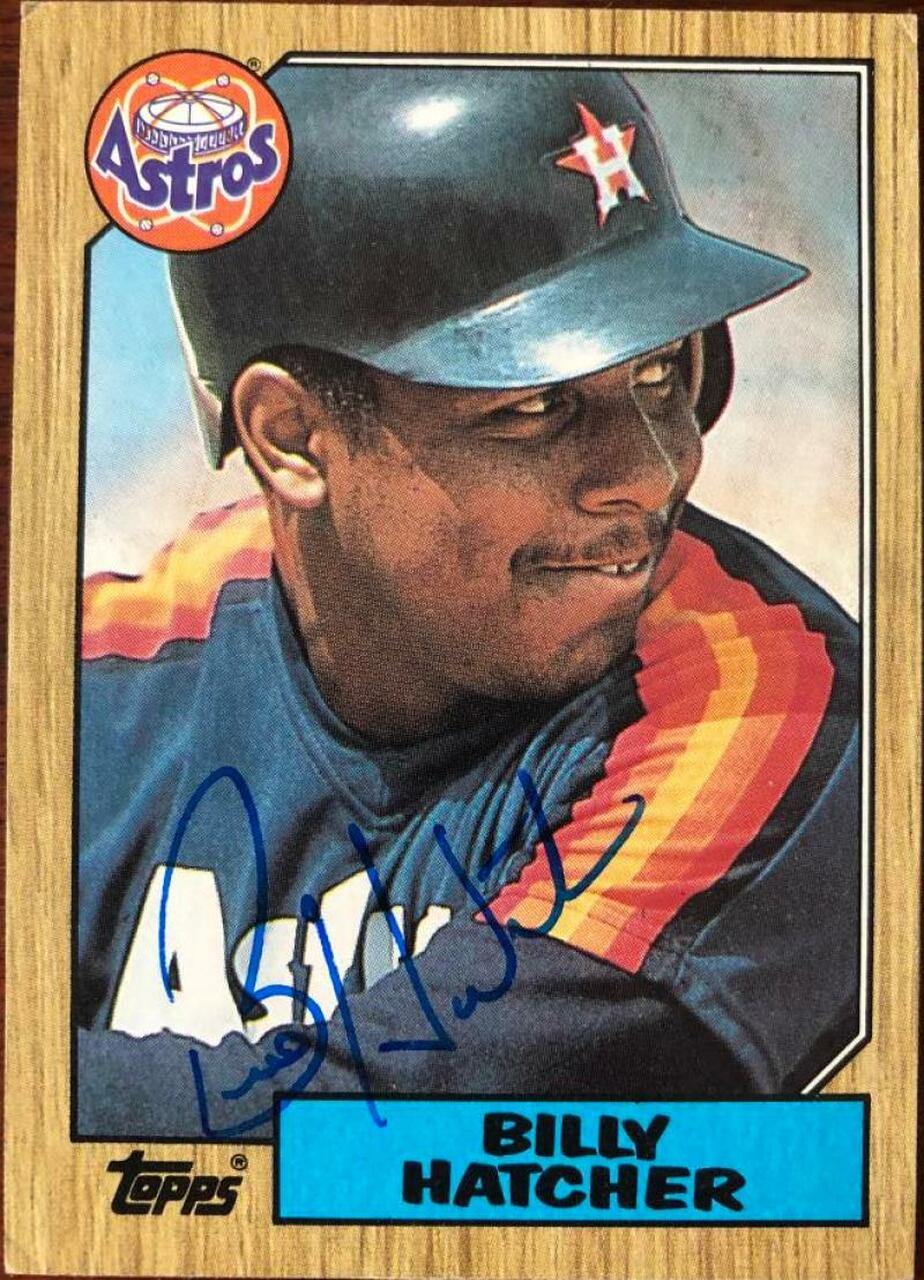 Billy Hatcher Signed 1987 Topps Baseball Card - Houston Astros - PastPros
