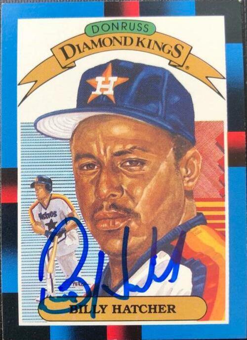 Billy Hatcher Signed 1988 Donruss Diamond Kings Baseball Card - Houston Astros - PastPros