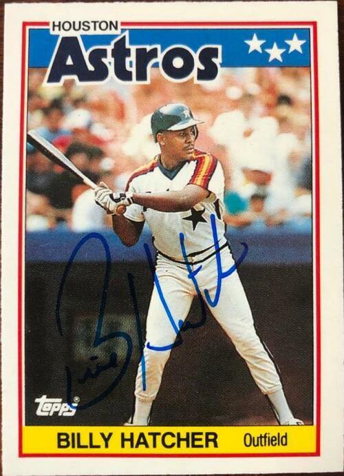 Billy Hatcher Signed 1988 Topps UK Minis Baseball Card - Houston Astros - PastPros