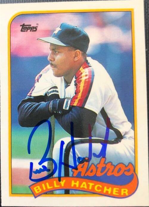 Billy Hatcher Signed 1989 Topps Tiffany Baseball Card - Houston Astros - PastPros