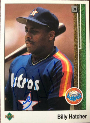 Billy Hatcher Signed 1989 Upper Deck Baseball Card - Houston Astros - PastPros