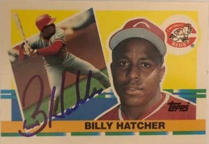Billy Hatcher Signed 1990 Topps Big Baseball Card - Cincinnati Reds