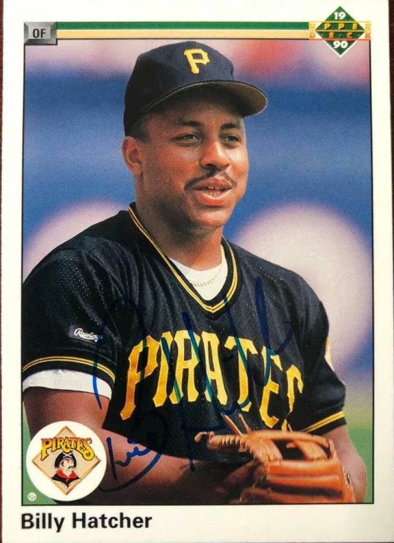 Billy Hatcher Signed 1990 Upper Deck Baseball Card - Pittsburgh Pirates