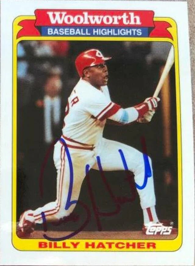 Billy Hatcher Signed 1991 Topps Woolworth Baseball Highlights Baseball Card - Cincinnati Reds